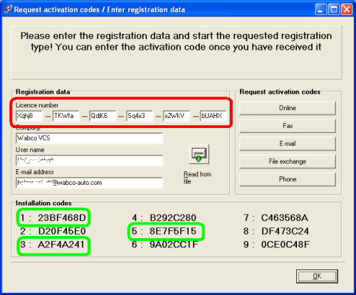 Software activation code